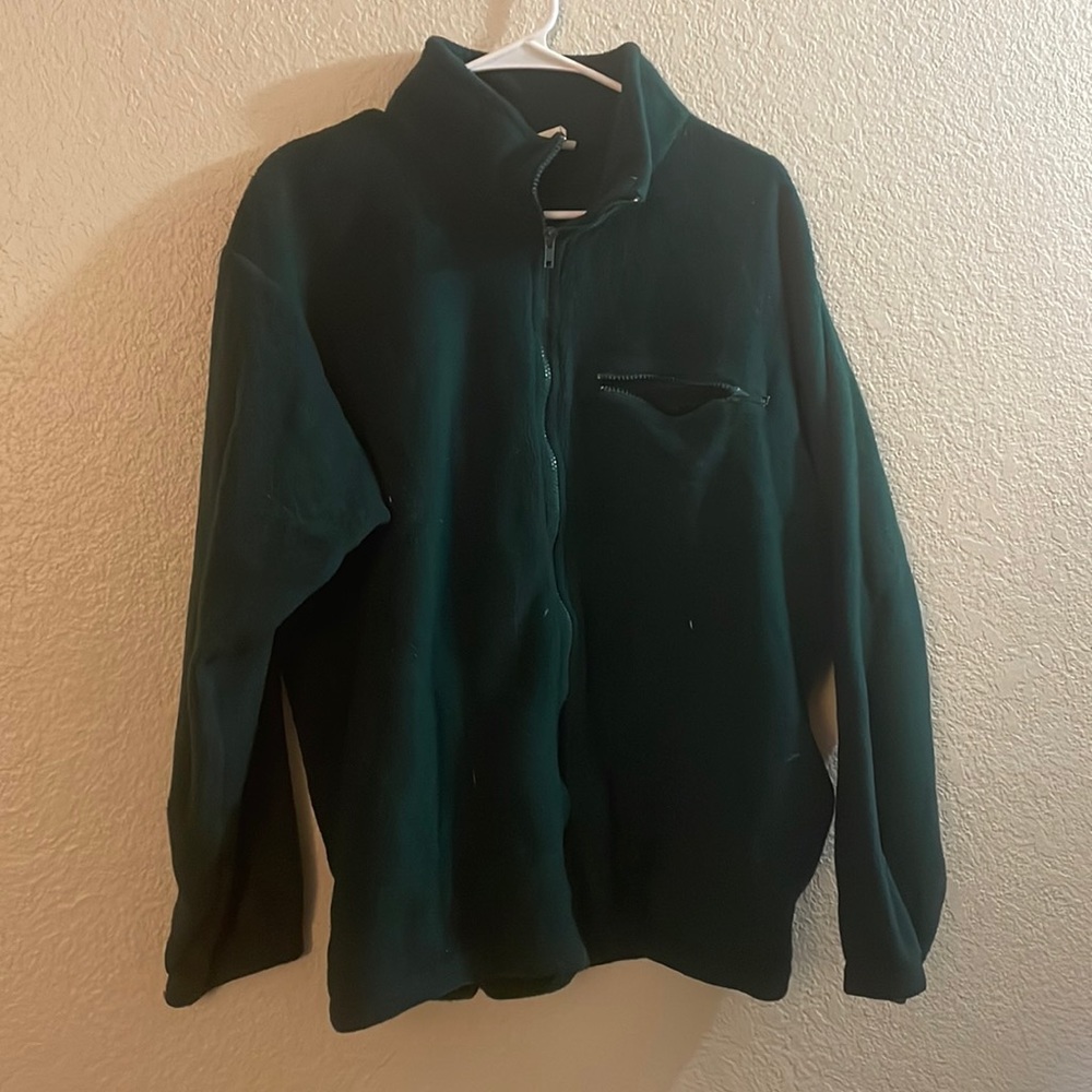 Large green fleece jacket